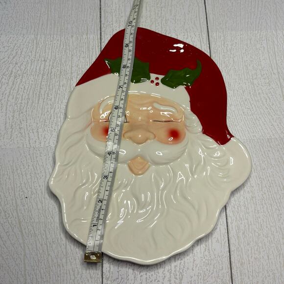 Peppermint Place Winking Santa Cookie Plate Holiday Dish - Picture 8 of 9